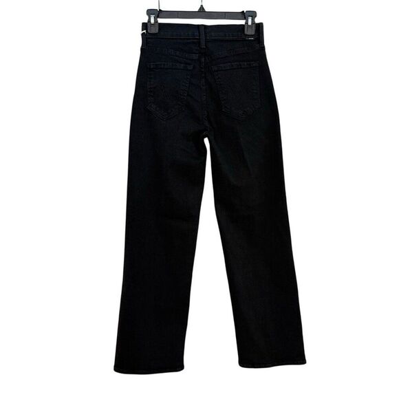 Mother The Rambler High-Rise Straight-Leg Zip Ankle Jeans Not Guilty Black Sz 25 - Picture 7 of 15
